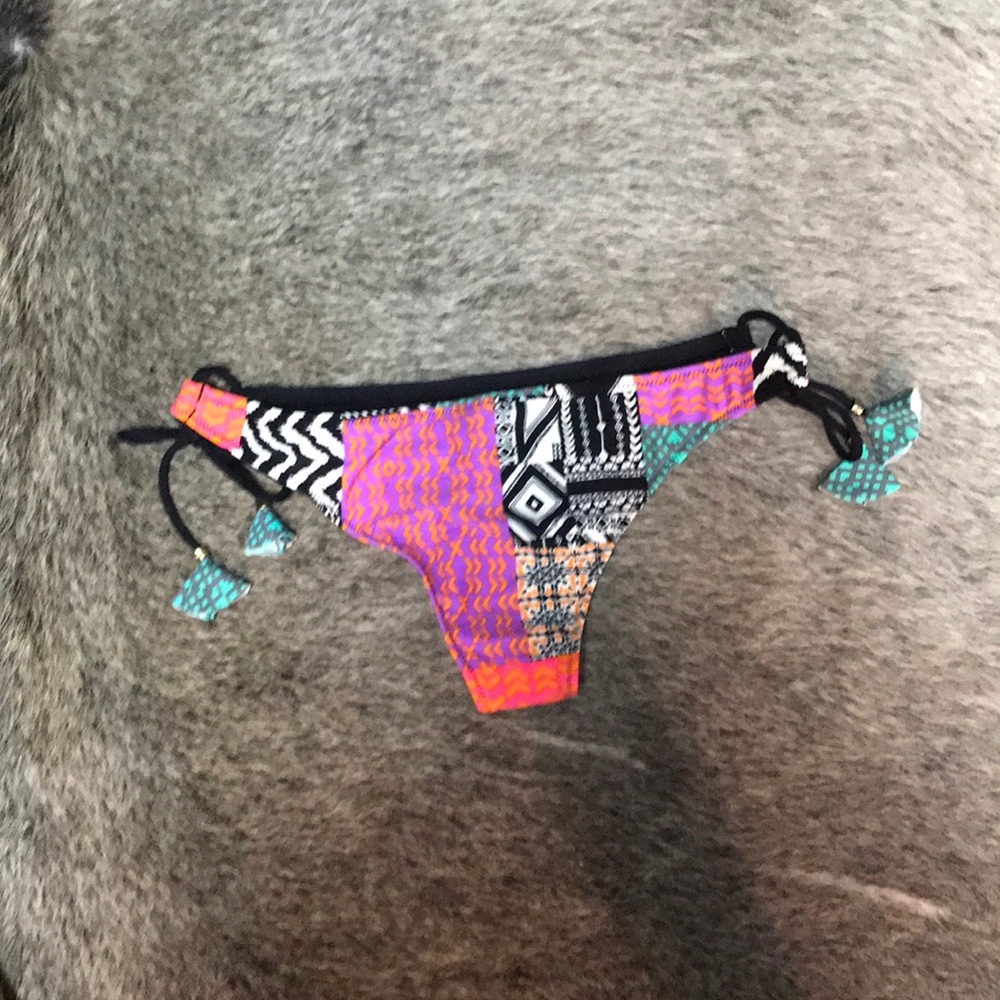 Multicolor bathing suit bottoms.